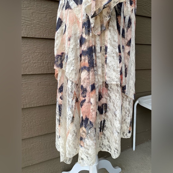 ORIGAMI cardigan TUNIC SWEATER S/M/ L XL vtg LEOPARD ANIMAL PRINT LACE BOHEMIAN - Picture 15 of 15